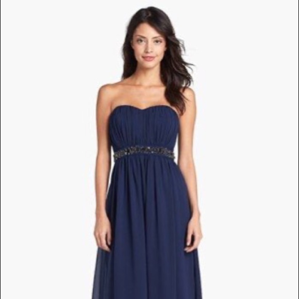 NWT Jess Simpson Embellished Pleat Georgette Gown